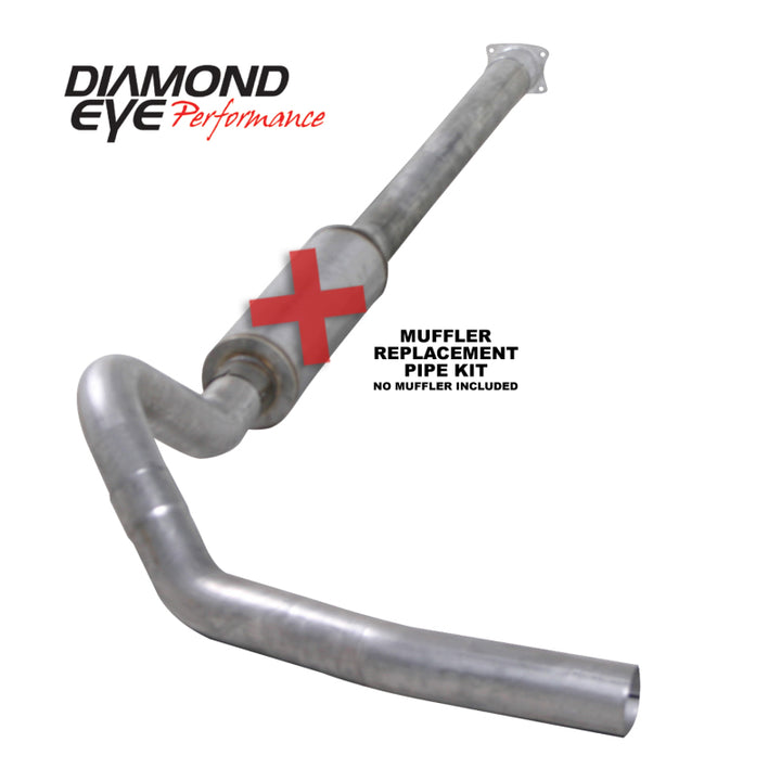 Diamond Eye KIT 4in CB MFLR RPLCMENT PIPE SGL AL: 01-05 CHEVY/GMC 6.6L 2500/3500 - Bull Strap