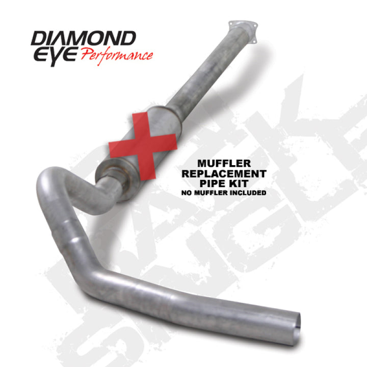 Diamond Eye KIT 4in CB MFLR RPLCMENT PIPE SGL AL: 01-05 CHEVY/GMC 6.6L 2500/3500 - Bull Strap