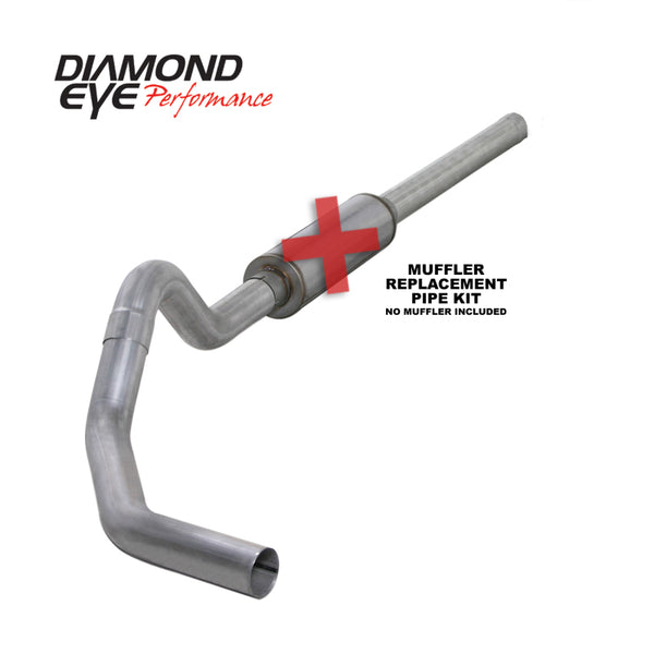 Diamond Eye KIT 4in CB MFLR RPLCMENT PIPE SGL AL: 2004.5-2007.5 DODGE CUMMINS 600 - Bull Strap