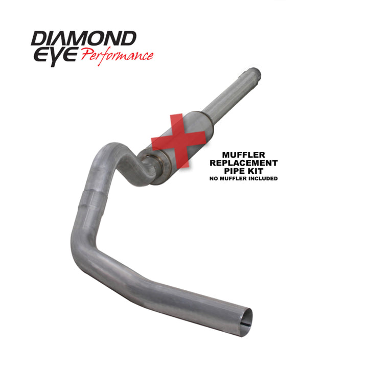 Diamond Eye KIT 4in CB MFLR RPLCMENT PIPE SGL AL: 94-97 FORD 7.3L F250/F350 PWRSTROKE - Bull Strap