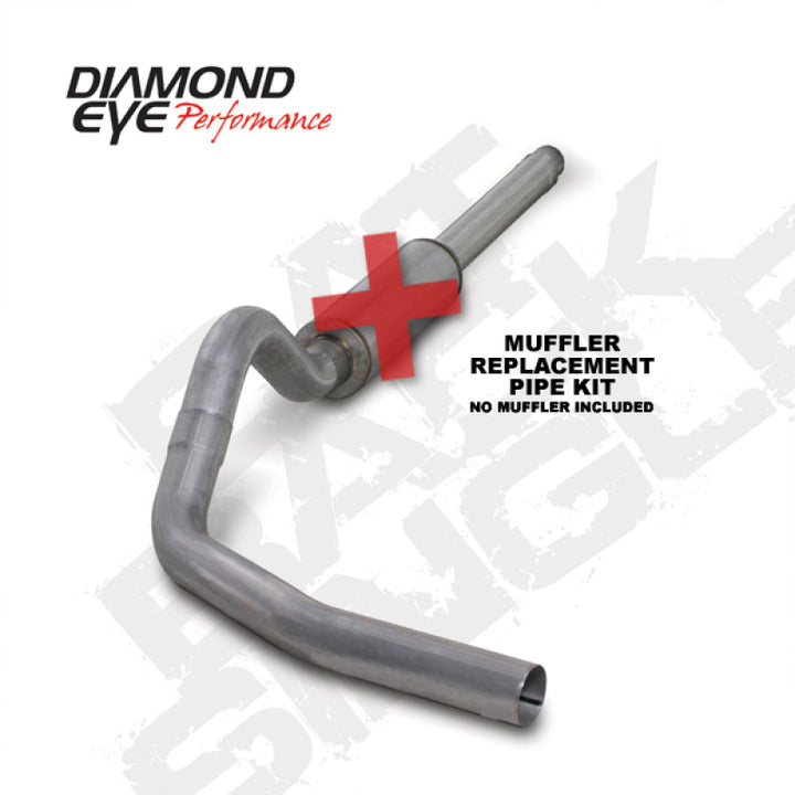 Diamond Eye KIT 4in CB MFLR RPLCMENT PIPE SGL AL: 94-97 FORD 7.3L F250/F350 PWRSTROKE - Bull Strap