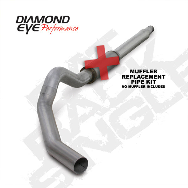 Diamond Eye KIT 5in CB MFLR RPLCMENT PIPE SGL AL: 03-07 FORD 6.0L F250/F350 - Bull Strap