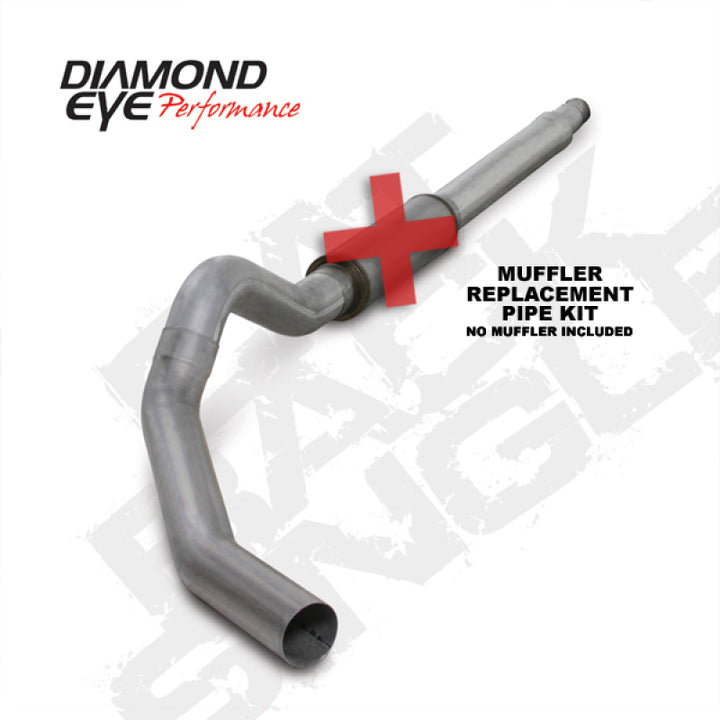 Diamond Eye KIT 5in CB MFLR RPLCMENT PIPE SGL AL: 03-07 FORD 6.0L F250/F350 - Bull Strap