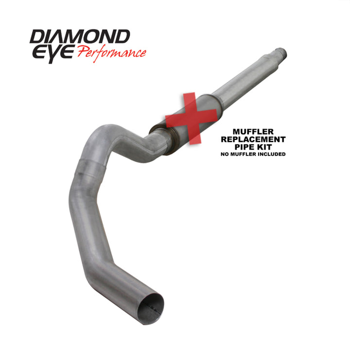 Diamond Eye KIT 5in CB MFLR RPLCMENT PIPE SGL AL: 03-07 FORD 6.0L F250/F350 - Bull Strap