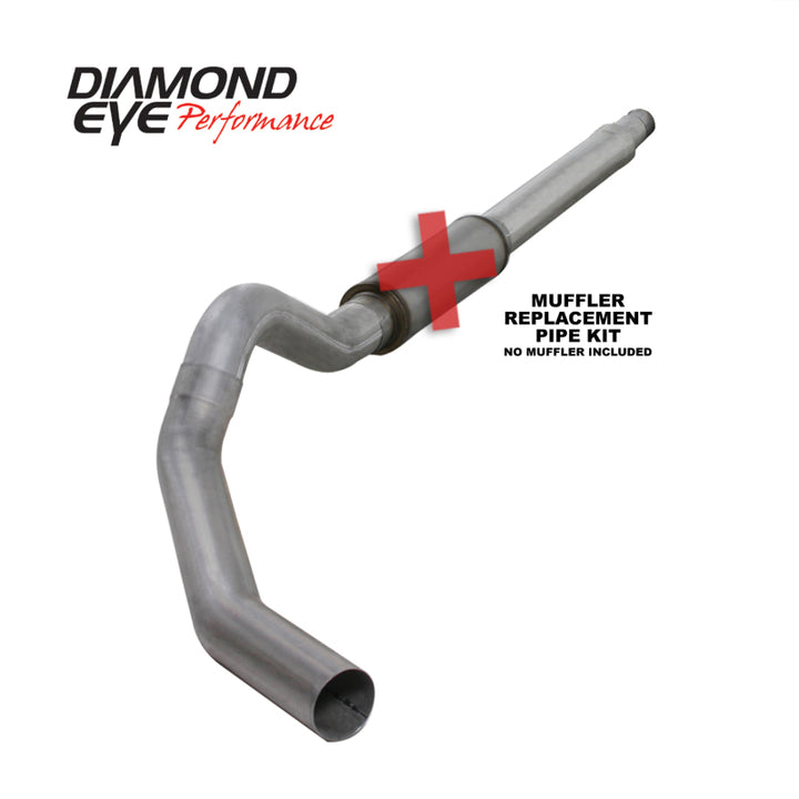 Diamond Eye KIT 5in CB MFLR RPLCMENT PIPE SGL AL: 03-07 FORD 6.0L F250/F350 - Bull Strap