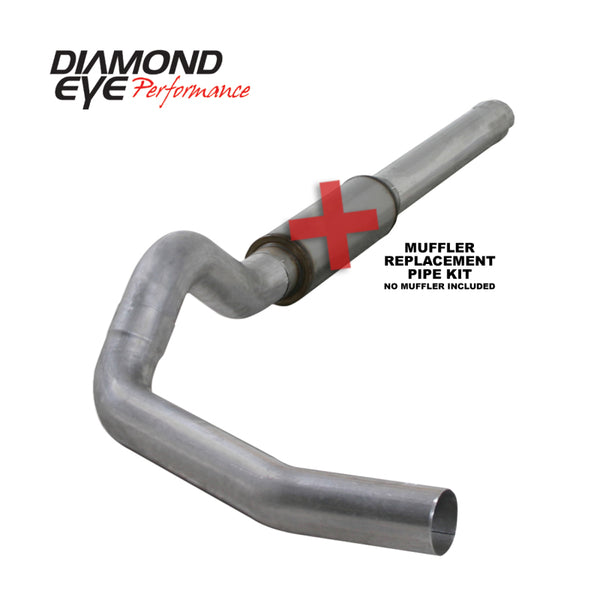Diamond Eye KIT 5in CB MFLR RPLCMENT PIPE SGL AL: 2004.5-2007.5 DODGE CUMMINS 600 - Bull Strap