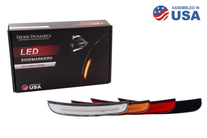 Diode Dynamics 15-21 Dodge Charger LED Sidemarkers - Smoked (set) - Bull Strap