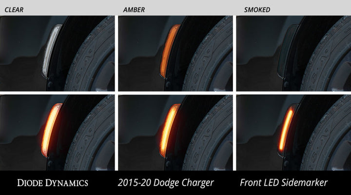 Diode Dynamics 15-21 Dodge Charger LED Sidemarkers - Smoked (set) - Bull Strap