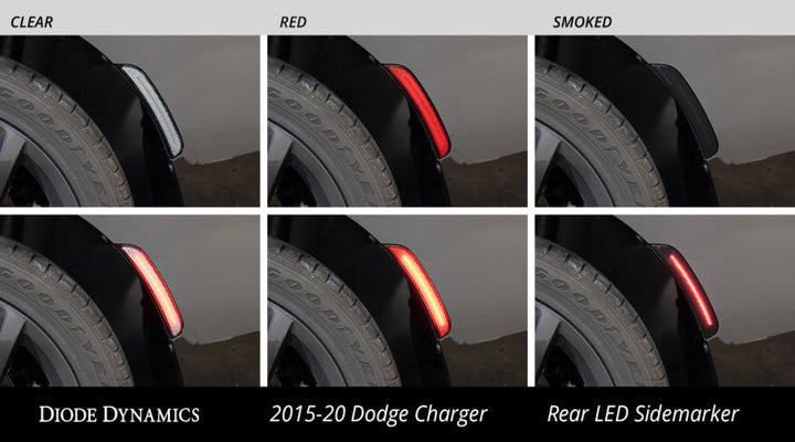 Diode Dynamics 15-21 Dodge Charger LED Sidemarkers - Smoked (set) - Bull Strap