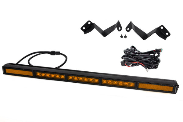 Diode Dynamics 16-21 Toyota Tacoma SS30 Stealth Lightbar Kit - Amber Combo - Bull Strap