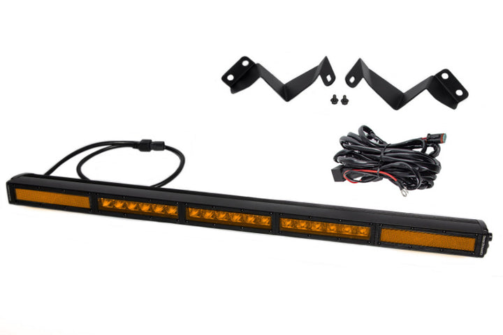 Diode Dynamics 16-21 Toyota Tacoma SS30 Stealth Lightbar Kit - Amber Combo - Bull Strap
