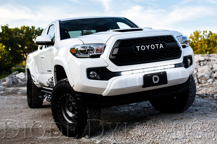 Diode Dynamics 16-21 Toyota Tacoma SS30 Stealth Lightbar Kit - White Driving - Bull Strap