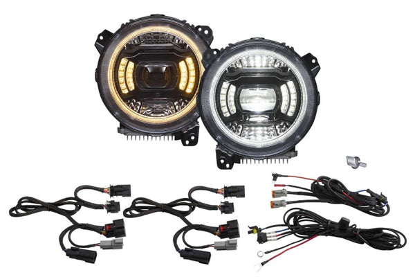 Diode Dynamics 18-23 Jeep JL Wrangler Elite Max LED Headlamps - Bull Strap