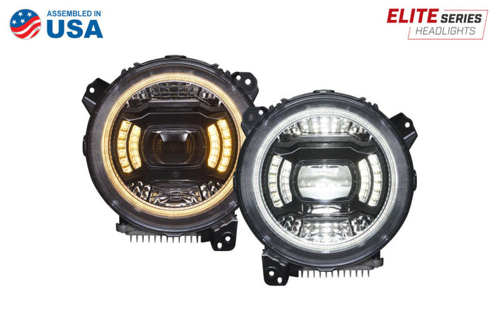 Diode Dynamics 18-23 Jeep JL Wrangler Elite Max LED Headlamps - Bull Strap