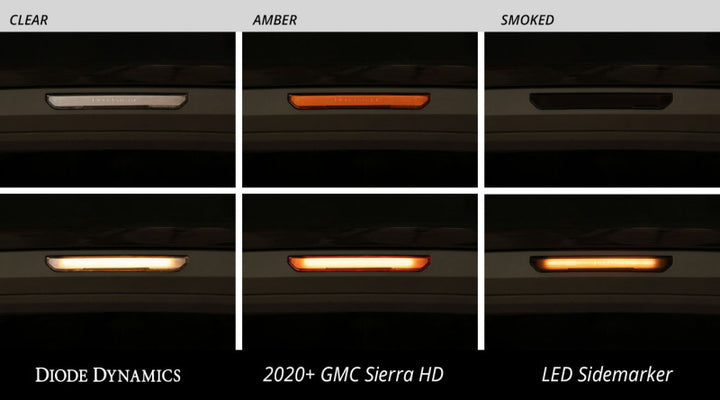Diode Dynamics 20-21 Sierra 2500/3500 HD LED Sequential Sidemarkers Smoked Set - Bull Strap