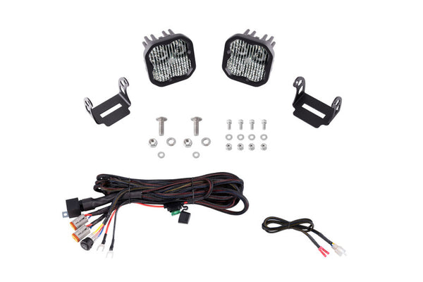 Diode Dynamics 2021 Ford Bronco SS3 LED Ditch Light Kit - Pro White Combo - Bull Strap