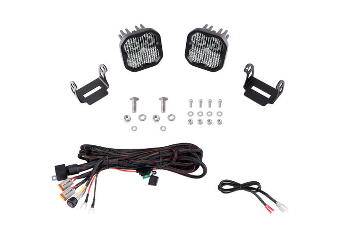 Diode Dynamics 2021 Ford Bronco SS3 LED Ditch Light Kit - Pro White Combo - Bull Strap
