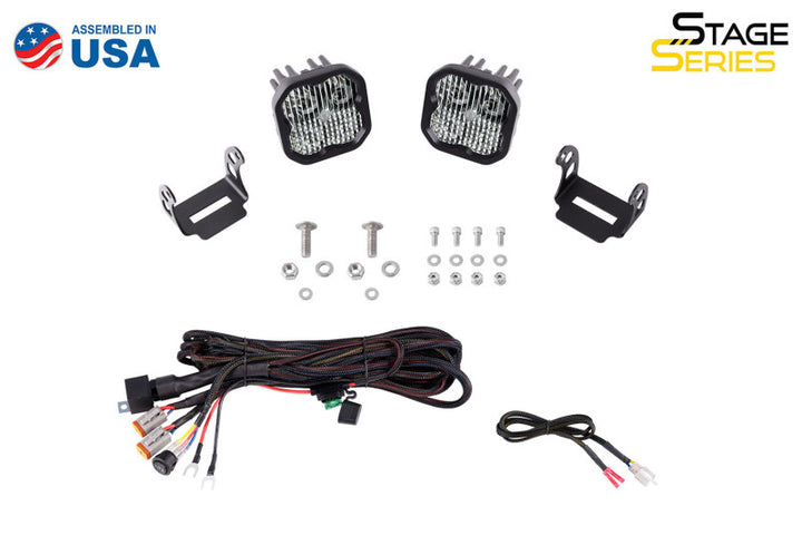 Diode Dynamics 2021 Ford Bronco SS3 LED Ditch Light Kit - Pro White Combo - Bull Strap