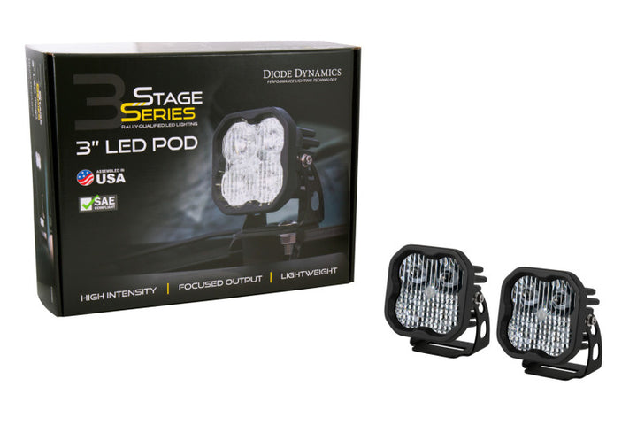 Diode Dynamics 2021 Ford Bronco SS3 LED Ditch Light Kit - Pro White Combo - Bull Strap