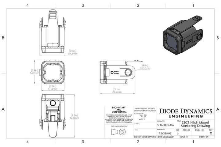 Diode Dynamics 2022+ Ford Maverick C1 Sport HitchMount LED Pod Reverse Kit - Bull Strap
