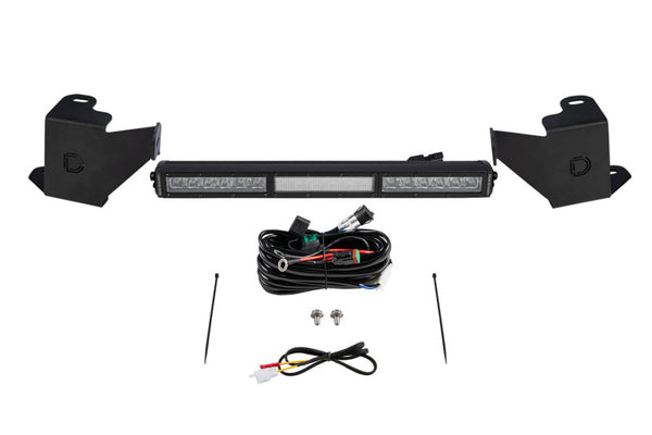Diode Dynamics 2022 Toyota Tundra Stealth Bumper Light Bar Kit - White Combo - Bull Strap