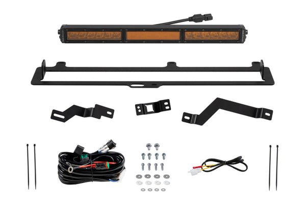 Diode Dynamics 2022+ Toyota Tundra TRD Pro Grille Light Bar Kit - Amber Combo - Bull Strap