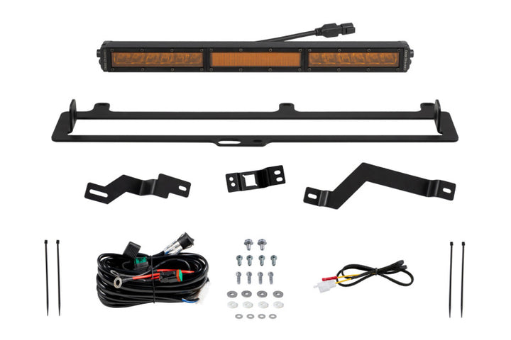Diode Dynamics 2022+ Toyota Tundra TRD Pro Grille Light Bar Kit - Amber Combo - Bull Strap