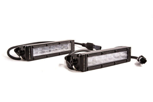 Diode Dynamics 6 In LED Light Bar Single Row Straight SS6 - White Wide Light Bar (Pair) - Bull Strap