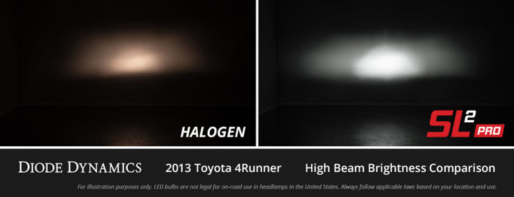 Diode Dynamics 9005/9011/H10 White SL2 Pro LED Bulbs (pair) - Bull Strap