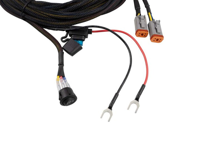 Diode Dynamics Light Duty Dual Output 3-way 4-pin Wiring Harness - Bull Strap