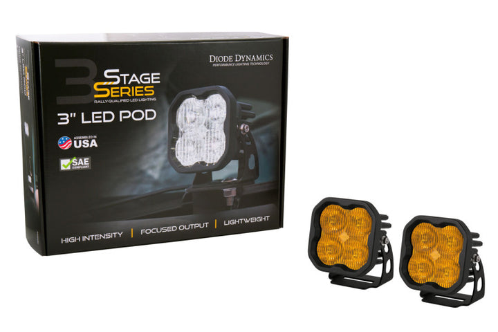 Diode Dynamics SS3 Max ABL - Yellow Combo Standard (Pair) - Bull Strap