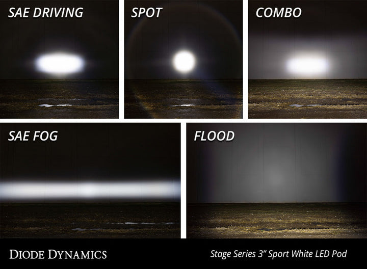 Diode Dynamics SS3 Sport ABL - White Combo Standard (Pair) - Bull Strap