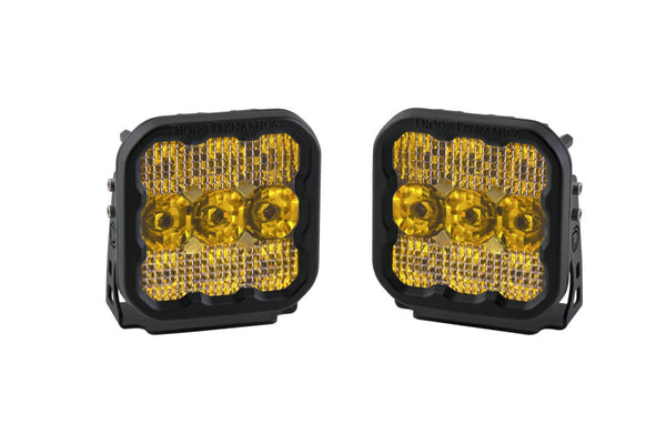 Diode Dynamics SS5 LED Pod Sport - Yellow Combo (Pair) - Bull Strap