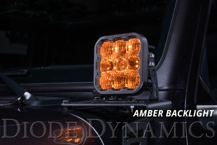 Diode Dynamics SS5 LED Pod Sport - Yellow Combo (Pair) - Bull Strap