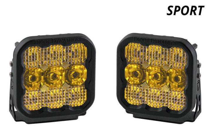 Diode Dynamics SS5 LED Pod Sport - Yellow Combo (Pair) - Bull Strap