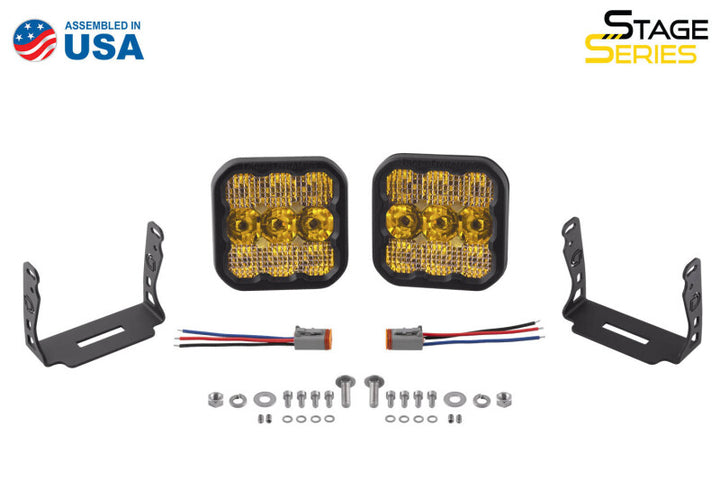 Diode Dynamics SS5 LED Pod Sport - Yellow Combo (Pair) - Bull Strap