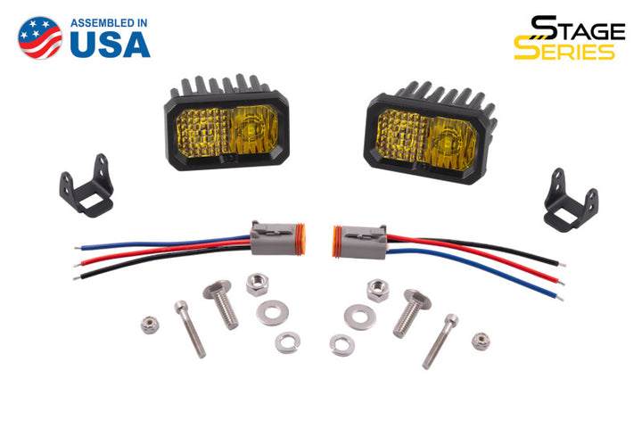Diode Dynamics Stage Series 2 In LED Pod Pro - Yellow Fog Standard ABL (Pair) - Bull Strap