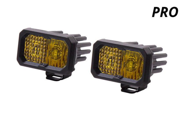 Diode Dynamics Stage Series 2 In LED Pod Pro - Yellow Fog Standard ABL (Pair) - Bull Strap