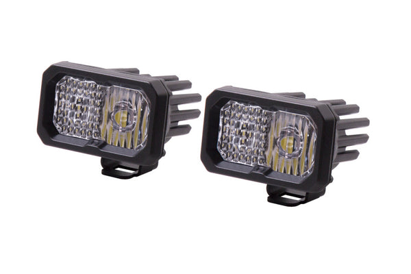 Diode Dynamics Stage Series 2 In LED Pod Sport - White Combo Standard ABL (Pair) - Bull Strap