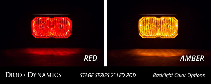 Diode Dynamics Stage Series 2 In LED Pod Sport - White Combo Standard ABL (Pair) - Bull Strap