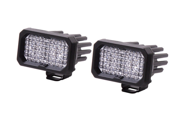 Diode Dynamics Stage Series 2 In LED Pod Sport - White Flood Standard RBL (Pair) - Bull Strap