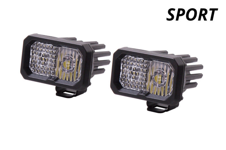 Diode Dynamics Stage Series 2 In LED Pod Sport - White Flood Standard RBL (Pair) - Bull Strap
