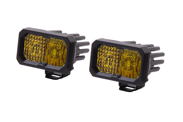 Diode Dynamics Stage Series 2 In LED Pod Sport - Yellow Combo Standard ABL (Pair) - Bull Strap