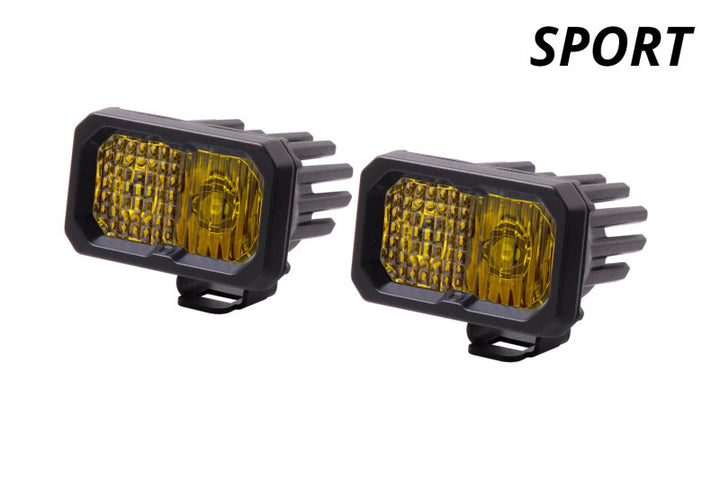 Diode Dynamics Stage Series 2 In LED Pod Sport - Yellow Combo Standard ABL (Pair) - Bull Strap