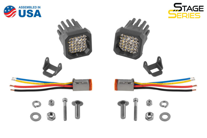 Diode Dynamics Stage Series C1R - White Flood Standard LED Pod (Pair) - Bull Strap