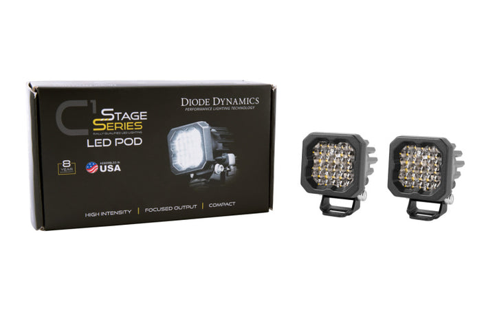 Diode Dynamics Stage Series C1R - White Flood Standard LED Pod (Pair) - Bull Strap