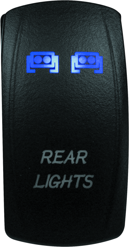 DragonFire Racing Lighted Switch Rear Light On/Off Blue - Bull Strap