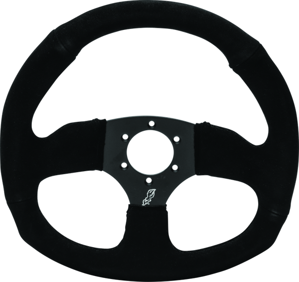 DragonFire Racing Steering Wheels - D-shaped- Suede- Iron Series- 0in offset - Bull Strap