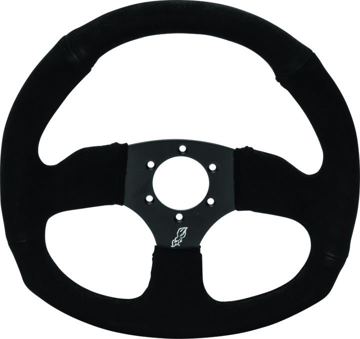 DragonFire Racing Steering Wheels - D-shaped- Suede- Iron Series- 0in offset - Bull Strap