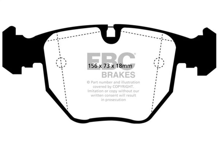 EBC 00-04 BMW M5 5.0 (E39) Redstuff Front Brake Pads - Bull Strap